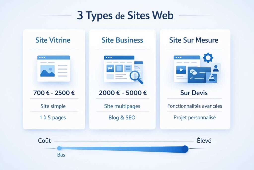 Comparaison des prix des différents types de sites web en Belgique