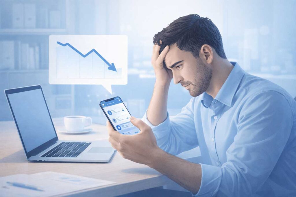 Entreprise dépendante de Facebook avec faible visibilité